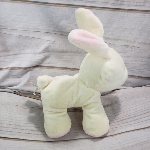 Kellytoy Rabbit Velour Rattle Plush Toy Crinkle Ears Cream Pink 8 Inch 2018 - Picture 5 of 10